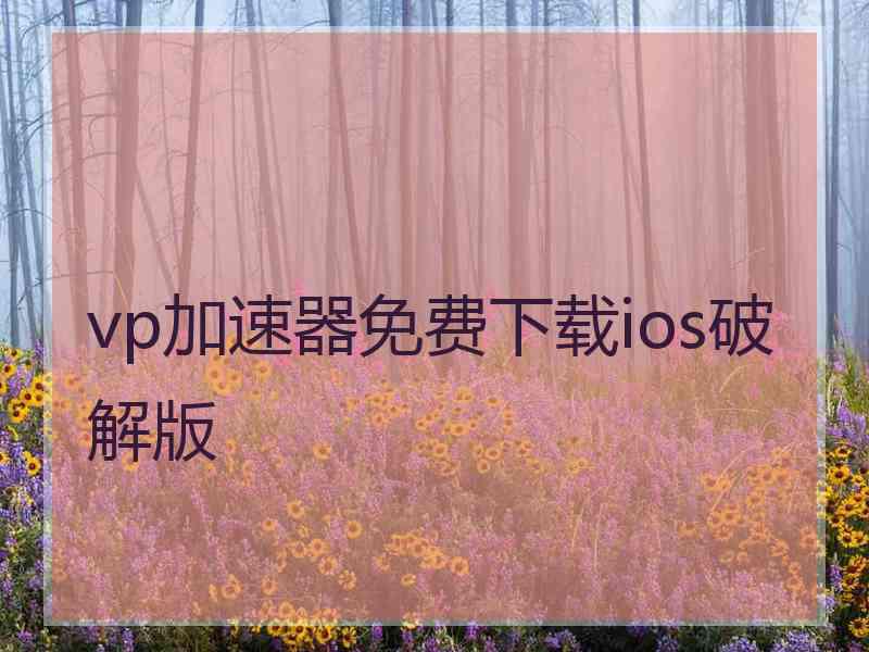 vp加速器免费下载ios破解版