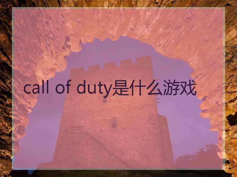 call of duty是什么游戏