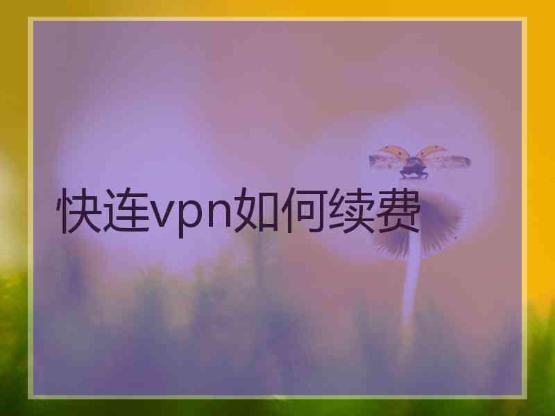 快连vpn如何续费