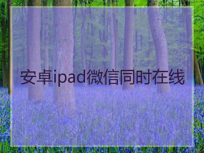 安卓ipad微信同时在线