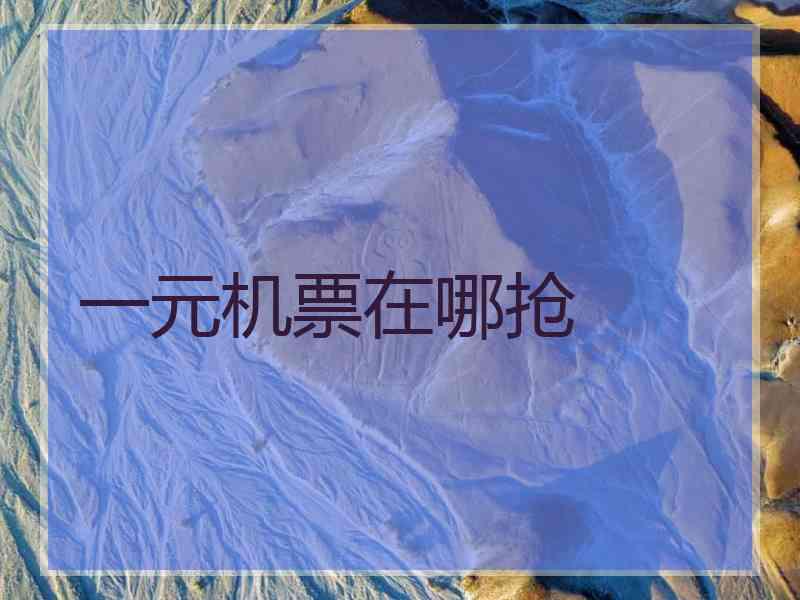 一元机票在哪抢