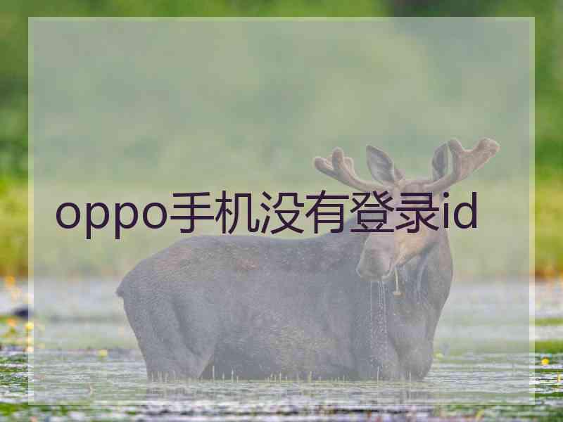 oppo手机没有登录id