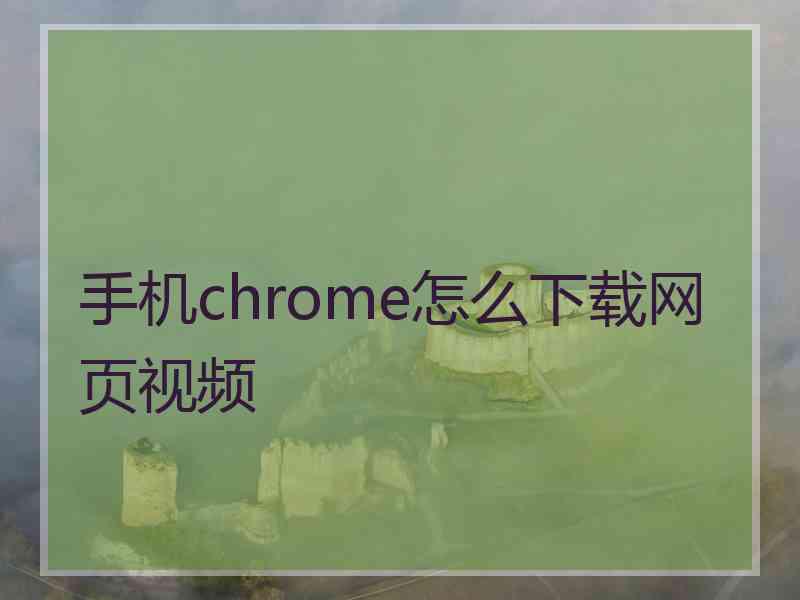 手机chrome怎么下载网页视频