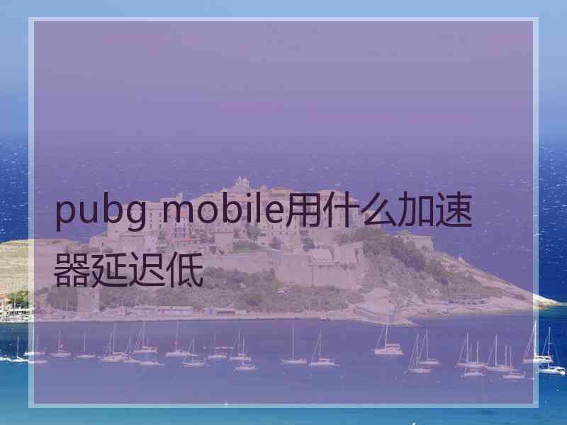 pubg mobile用什么加速器延迟低