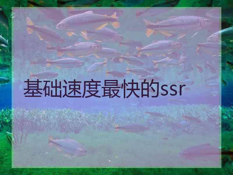 基础速度最快的ssr