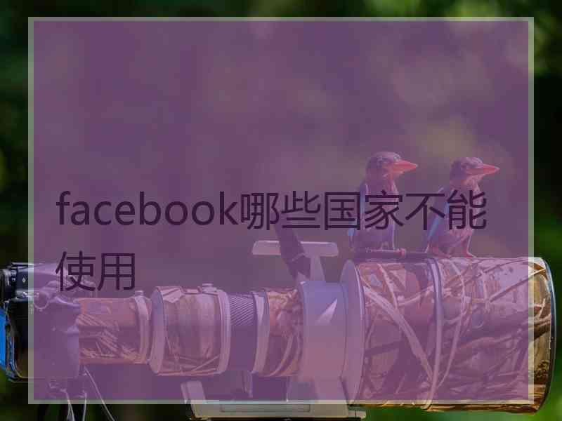 facebook哪些国家不能使用