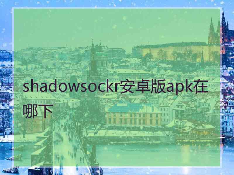 shadowsockr安卓版apk在哪下