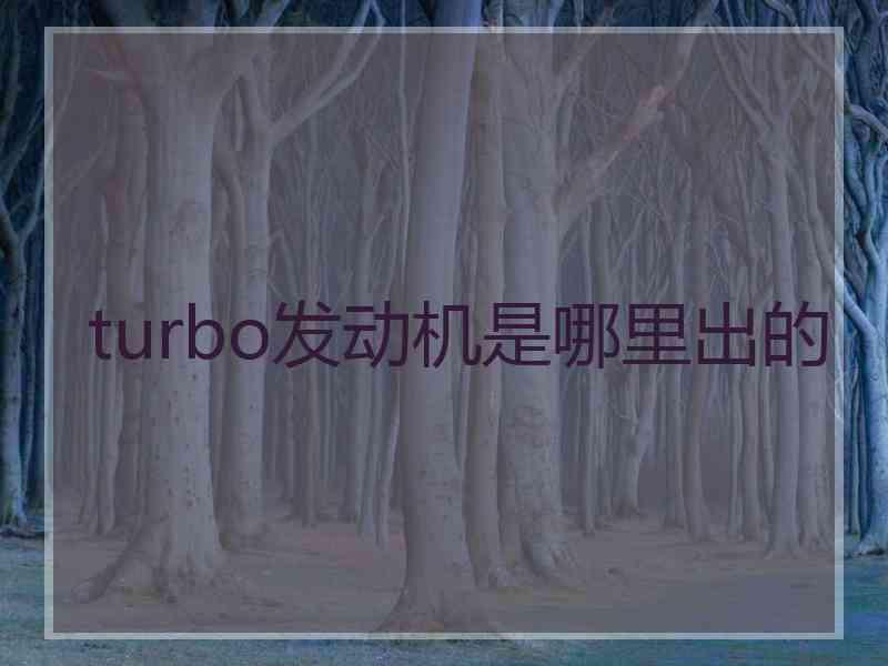 turbo发动机是哪里出的