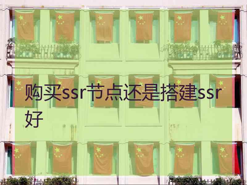 购买ssr节点还是搭建ssr好