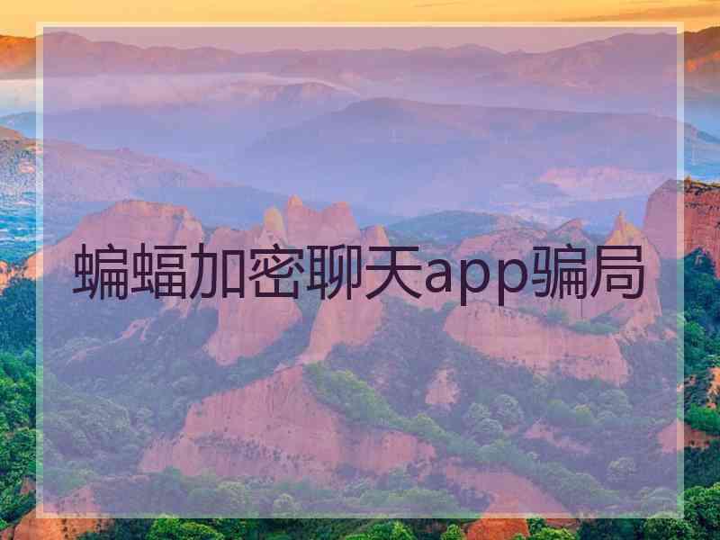 蝙蝠加密聊天app骗局