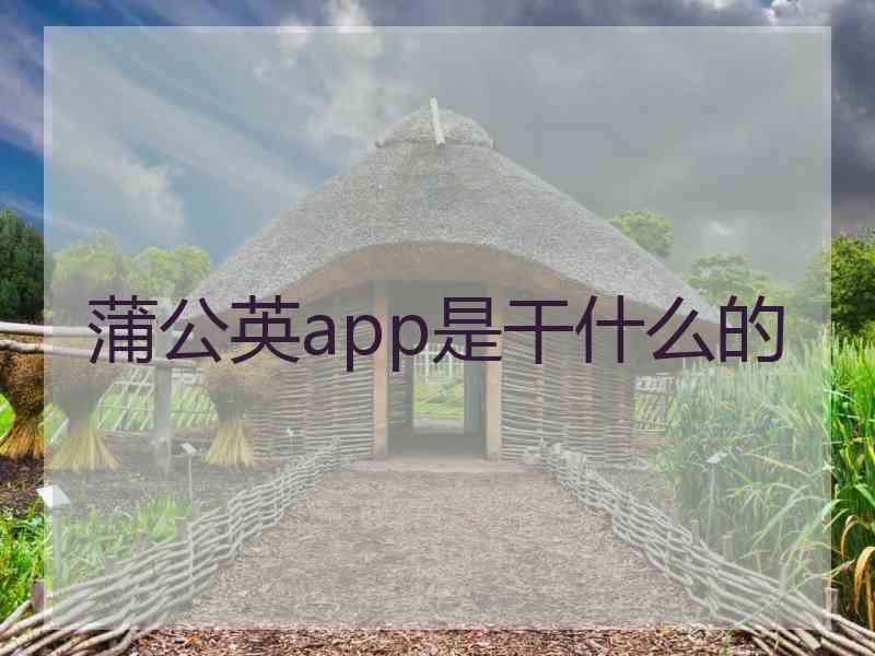 蒲公英app是干什么的