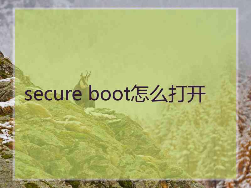 secure boot怎么打开