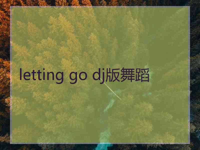 letting go dj版舞蹈