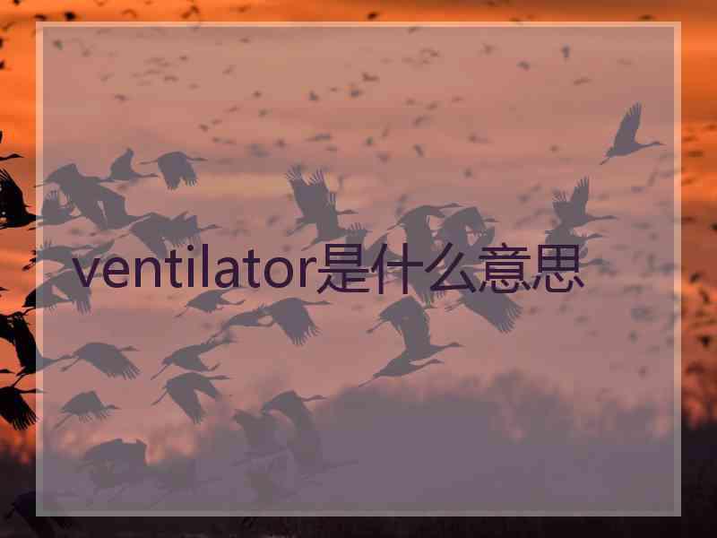 ventilator是什么意思