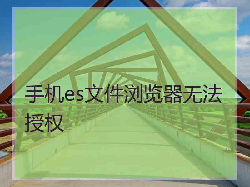 手机es文件浏览器无法授权