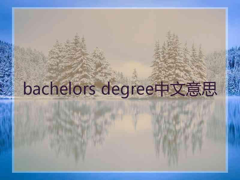 bachelors degree中文意思