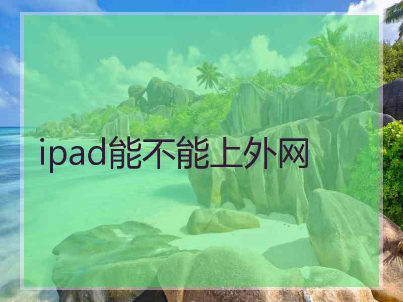 ipad能不能上外网