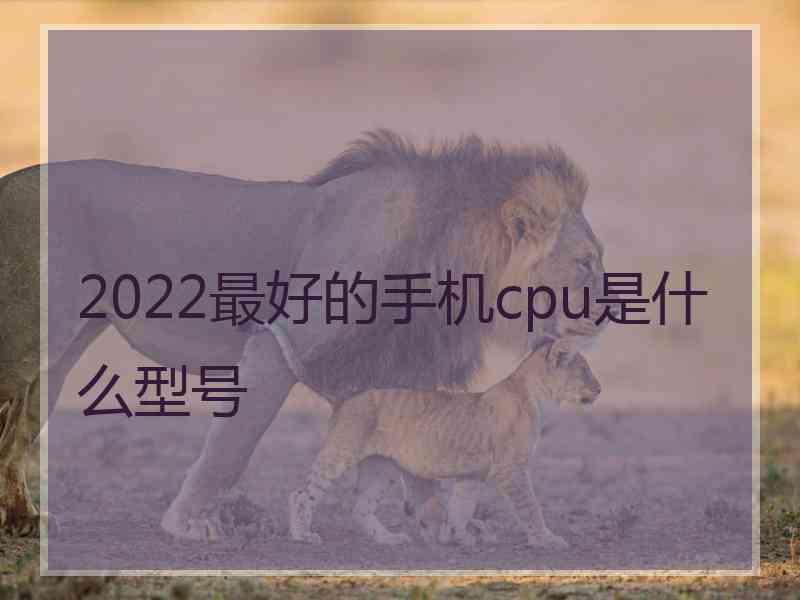 2022最好的手机cpu是什么型号