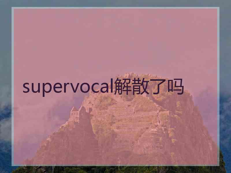 supervocal解散了吗