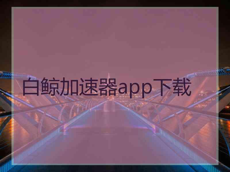 白鲸加速器app下载