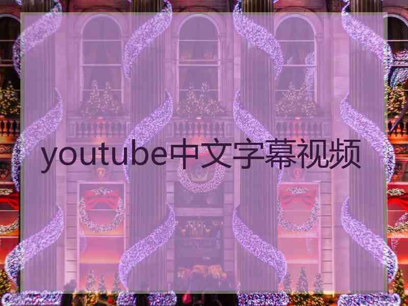 youtube中文字幕视频