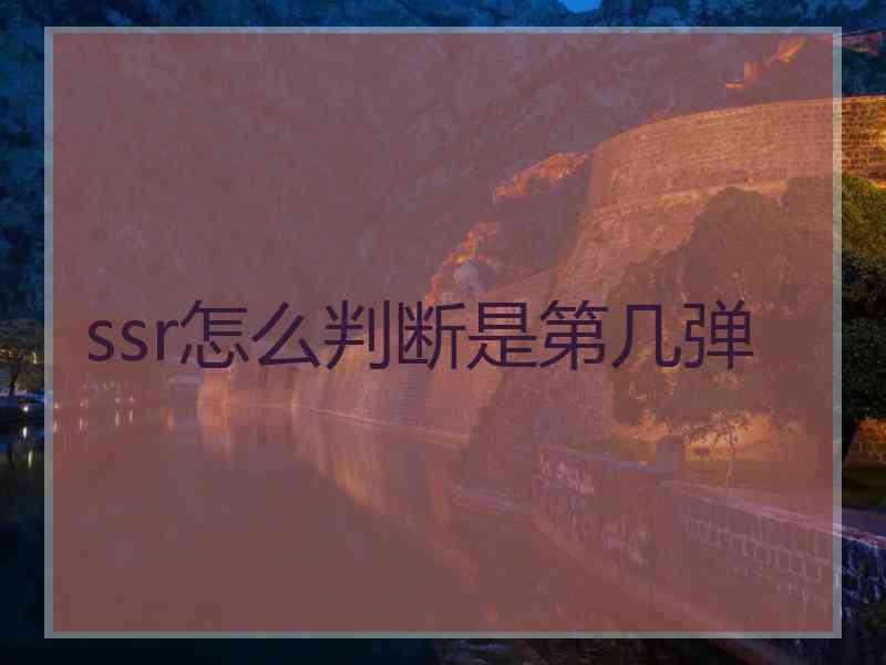 ssr怎么判断是第几弹