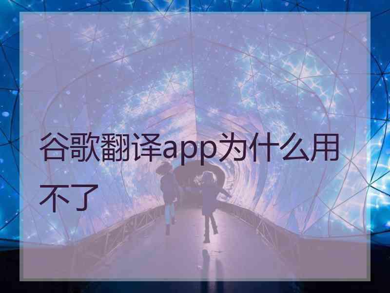 谷歌翻译app为什么用不了