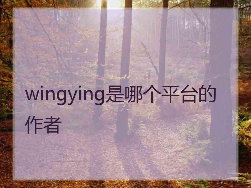 wingying是哪个平台的作者