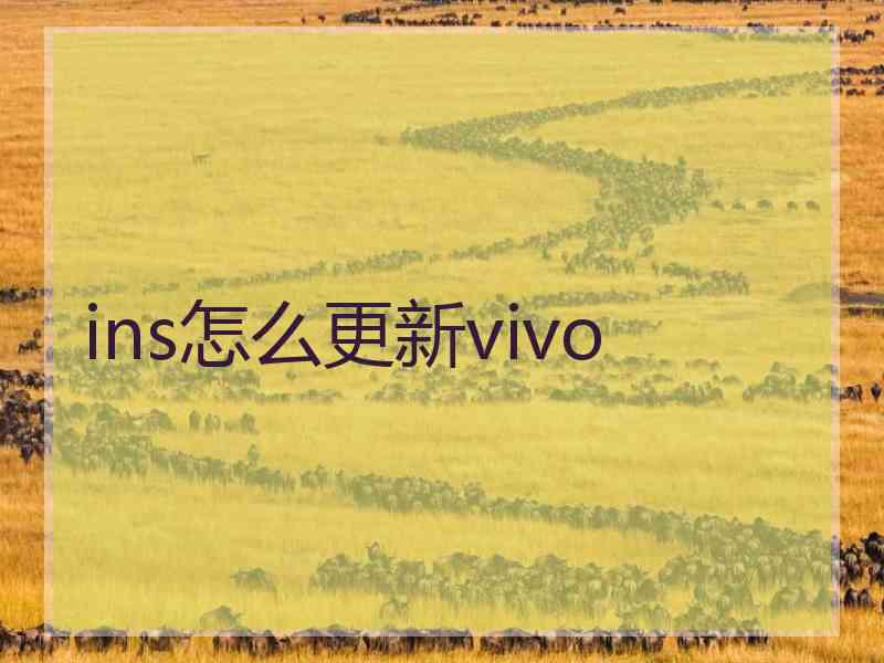 ins怎么更新vivo