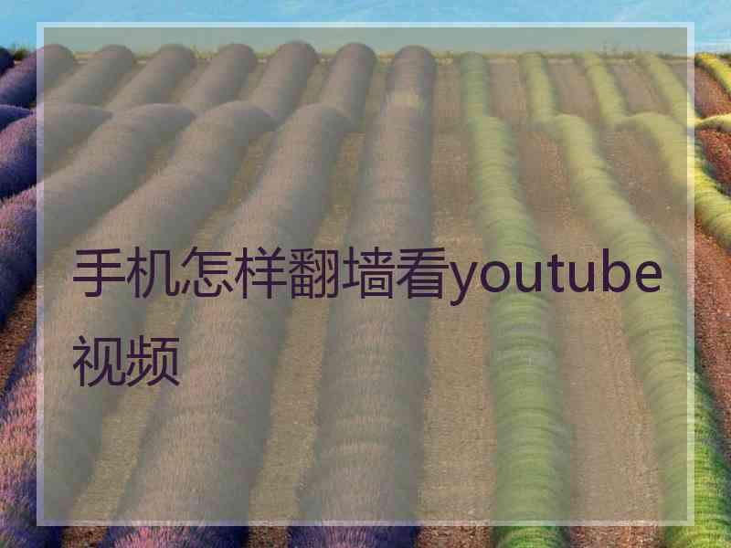 手机怎样翻墙看youtube视频