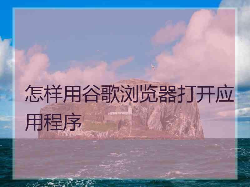 怎样用谷歌浏览器打开应用程序