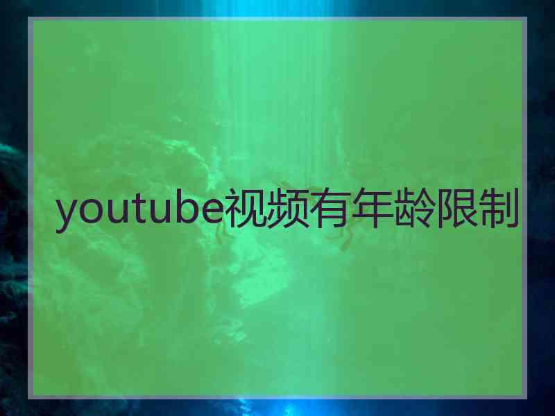 youtube视频有年龄限制