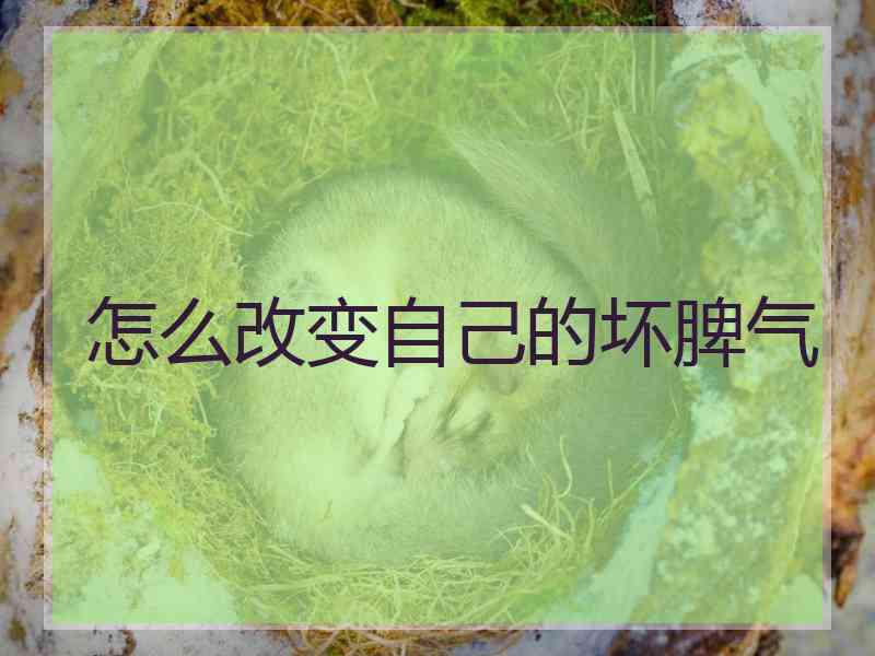 怎么改变自己的坏脾气