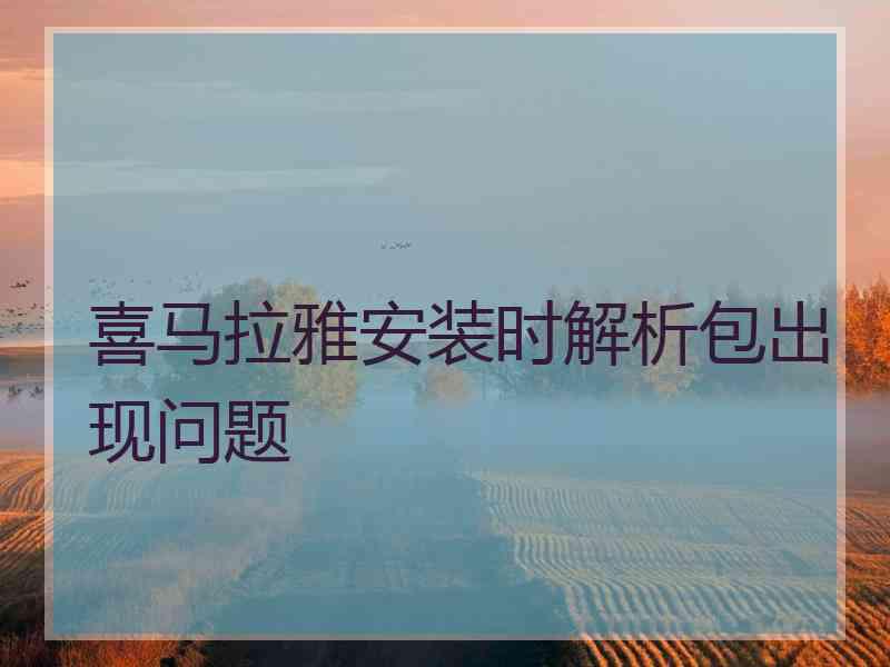 喜马拉雅安装时解析包出现问题