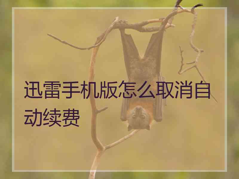 迅雷手机版怎么取消自动续费