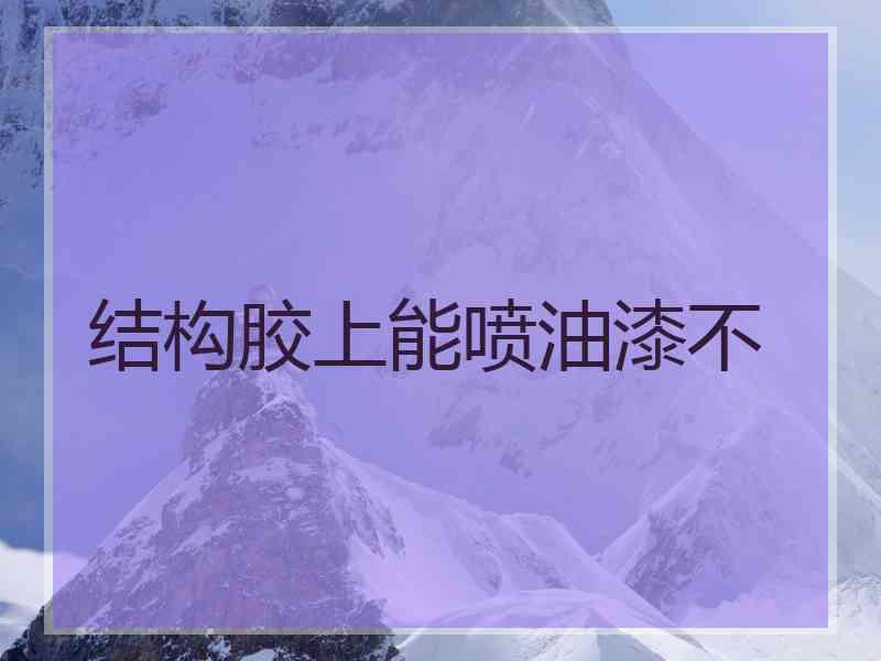 结构胶上能喷油漆不