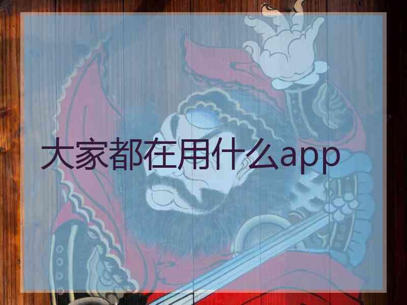 大家都在用什么app