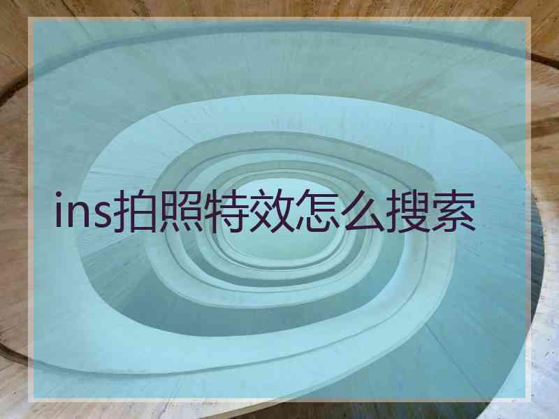 ins拍照特效怎么搜索