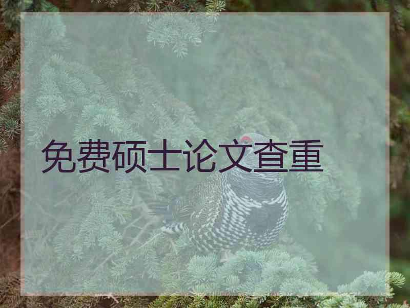 免费硕士论文查重