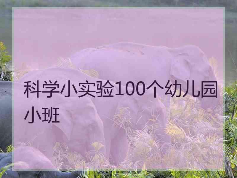 科学小实验100个幼儿园小班