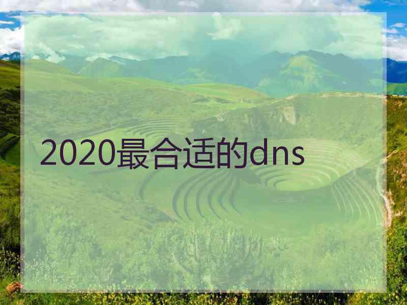 2020最合适的dns