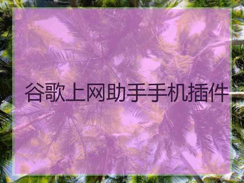 谷歌上网助手手机插件