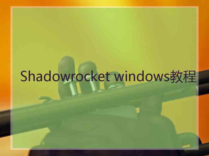 Shadowrocket windows教程