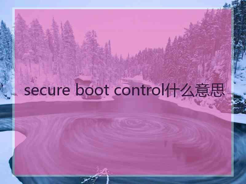 secure boot control什么意思