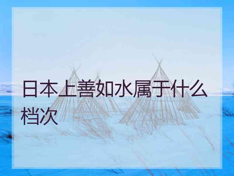 日本上善如水属于什么档次