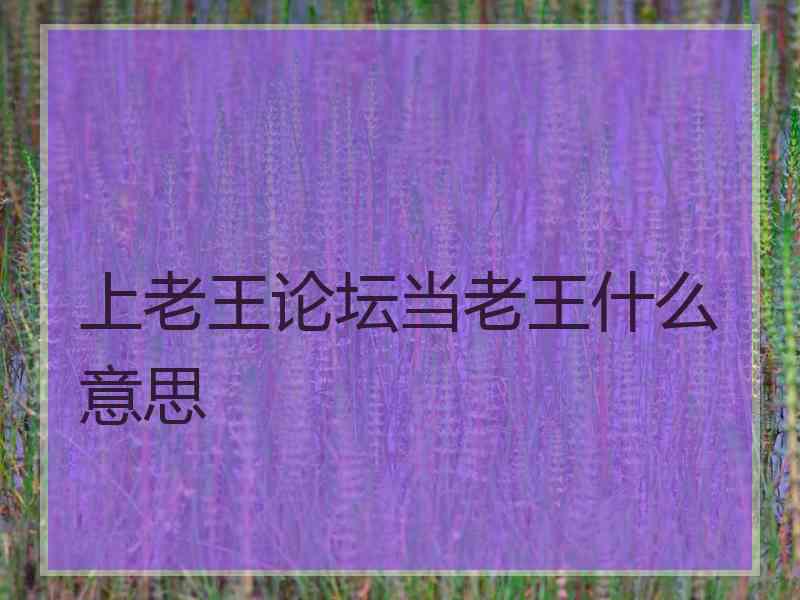 上老王论坛当老王什么意思