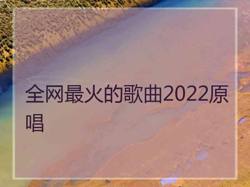 全网最火的歌曲2022原唱