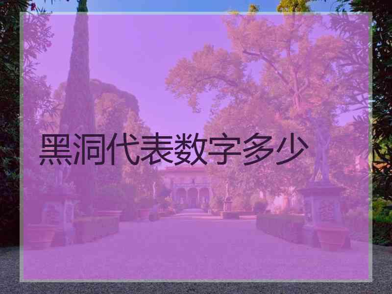 黑洞代表数字多少