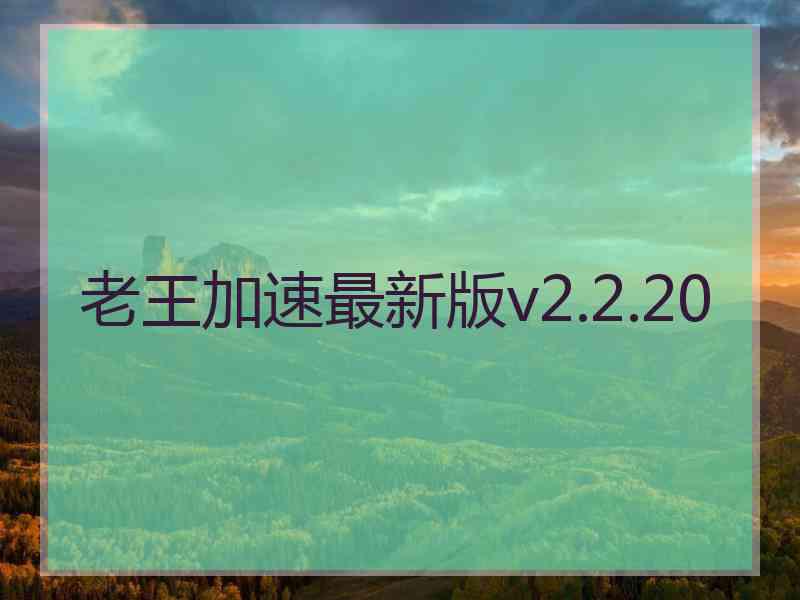 老王加速最新版v2.2.20