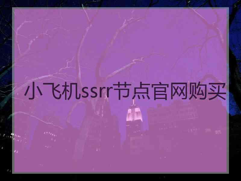 小飞机ssrr节点官网购买